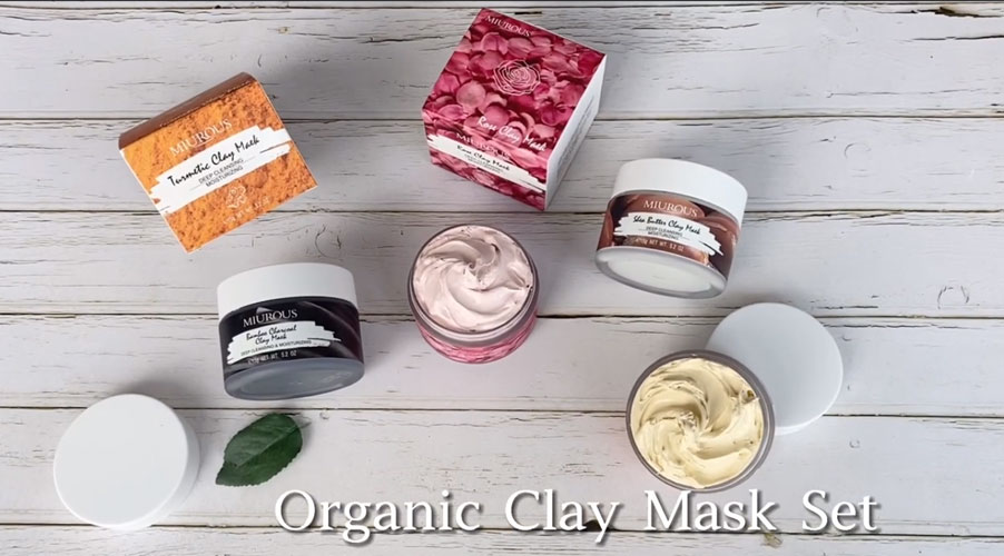 BAWEI Vegan Natural Clay Mask Set z czterema kolorami